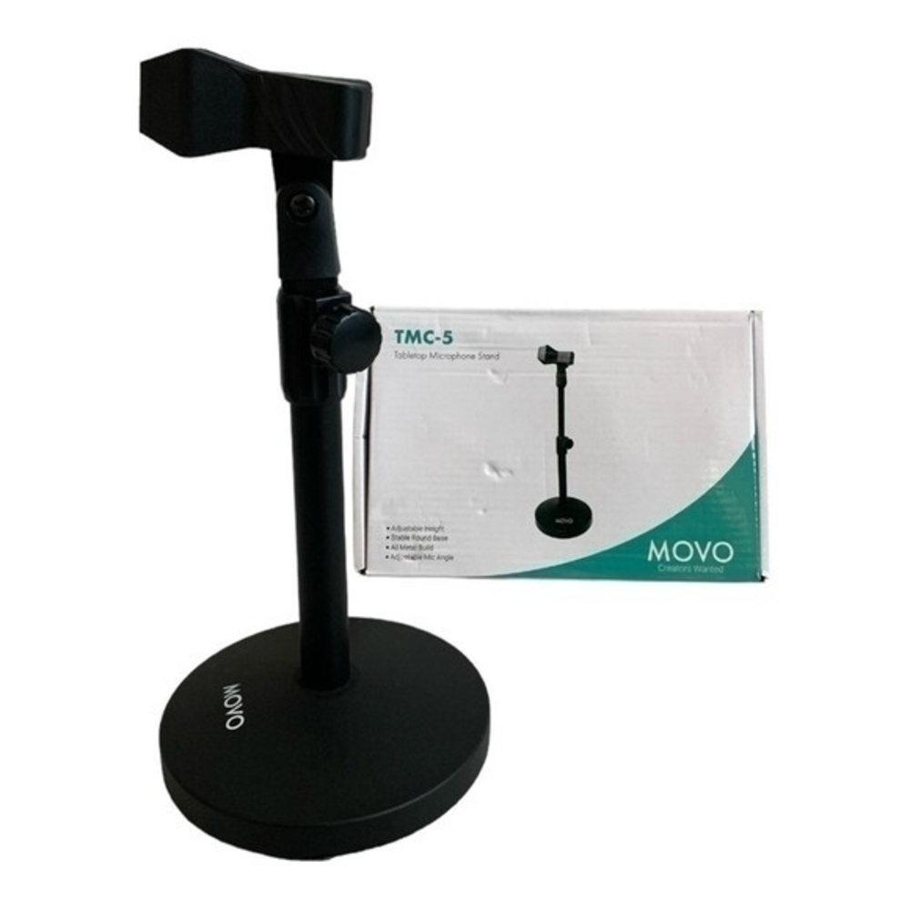 Movo TMC-5 Heavy Duty Desktop Microphone Stand Weighted Round Base Black - Picture 5 of 6